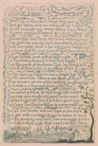 無邪気と経験の歌、プレート10、煙突掃除人（ベントレー12） 作： William Blake